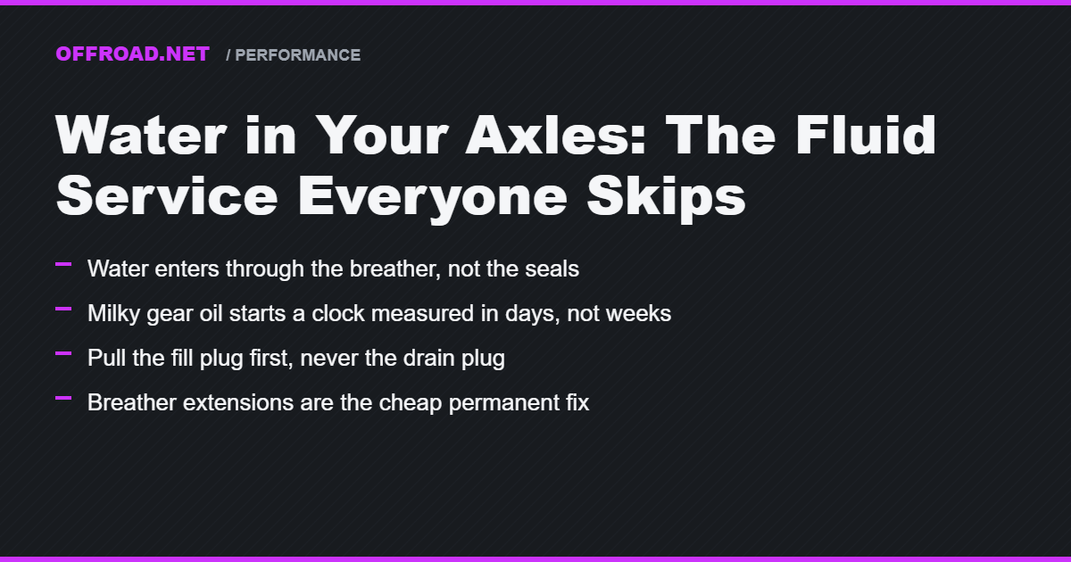 Water in Your Axles: The Fluid Service Everyone Skips After a Wet Run