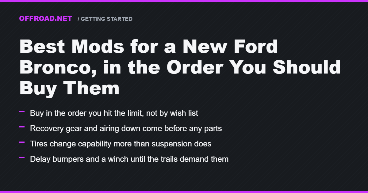 Best Mods for a New Ford Bronco, in the Order You Should Buy Them