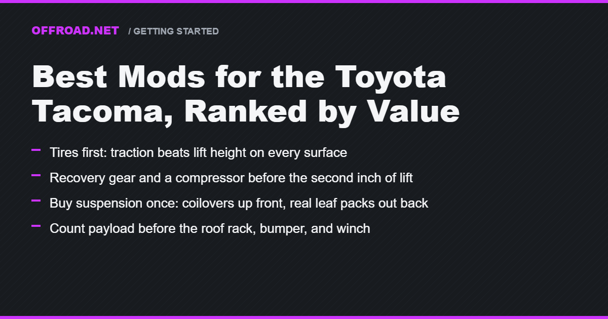 Best Mods for the Toyota Tacoma, Ranked by Value