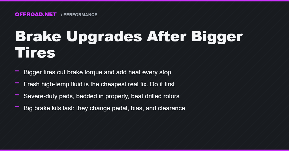 Brake Upgrades After Bigger Tires: Pads, Rotors, and Fluid