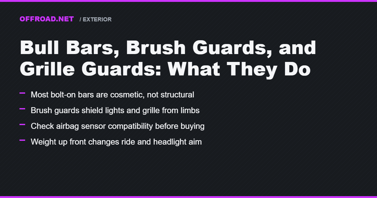 Bull Bars, Brush Guards, and Grille Guards: What They Do