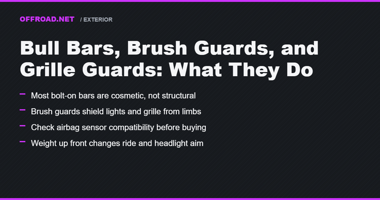 Bull Bars, Brush Guards, and Grille Guards: What They Do