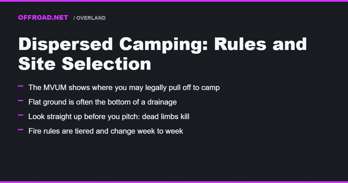 Where to Camp: Dispersed Camping Rules and How to Pick a Site