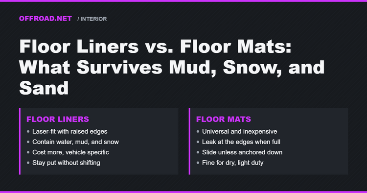Floor Liners vs. Floor Mats: What Survives Mud, Snow, and Sand