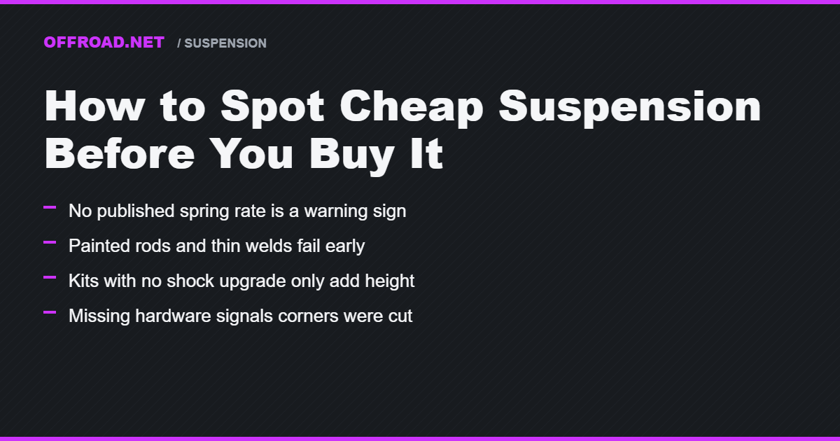 How to Spot Cheap Suspension Before You Buy It