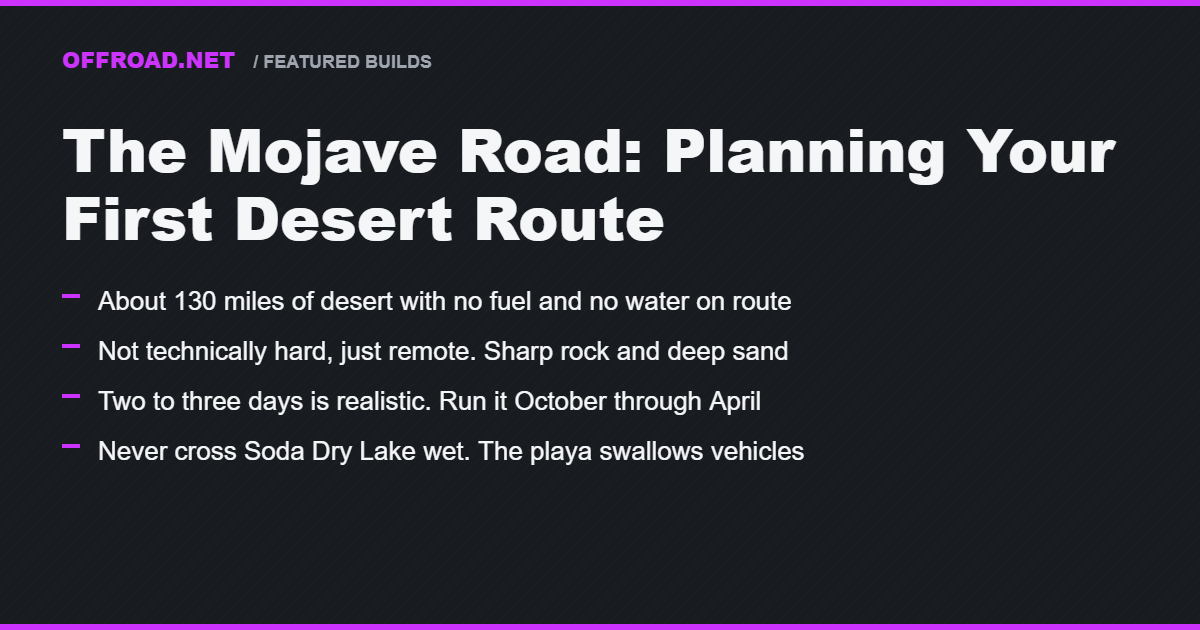 The Mojave Road: What a First Desert Route Actually Takes