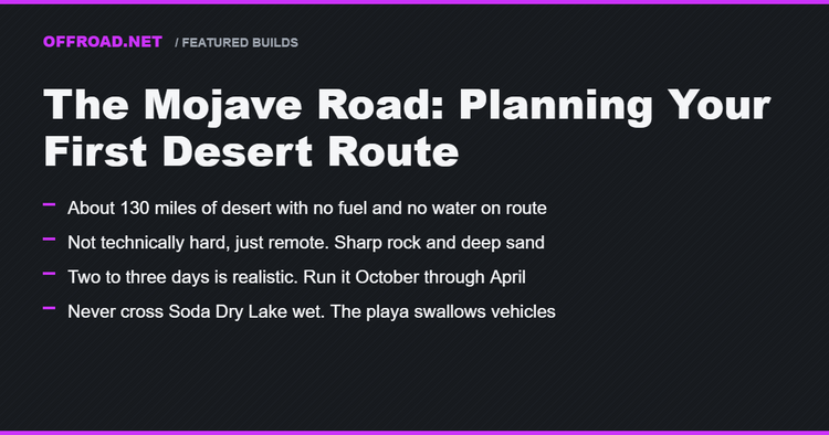 The Mojave Road: What a First Desert Route Actually Takes