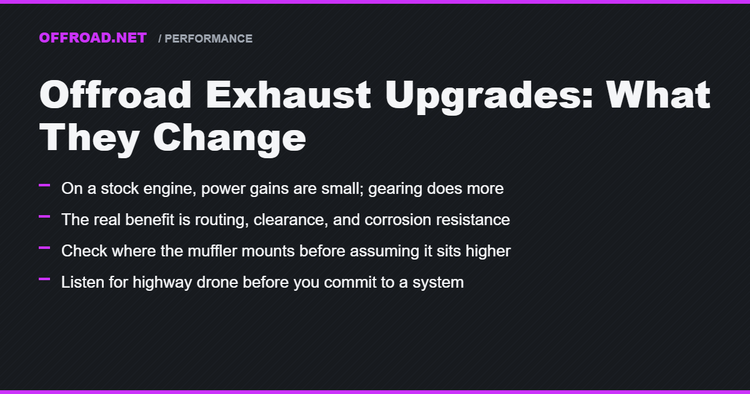 Offroad Exhaust Upgrades: What a New Exhaust Changes and What It Doesn't