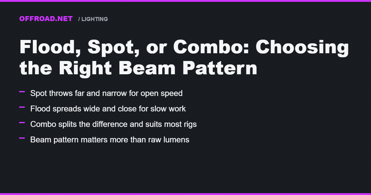 Flood, Spot, or Combo: Choosing the Right Beam Pattern