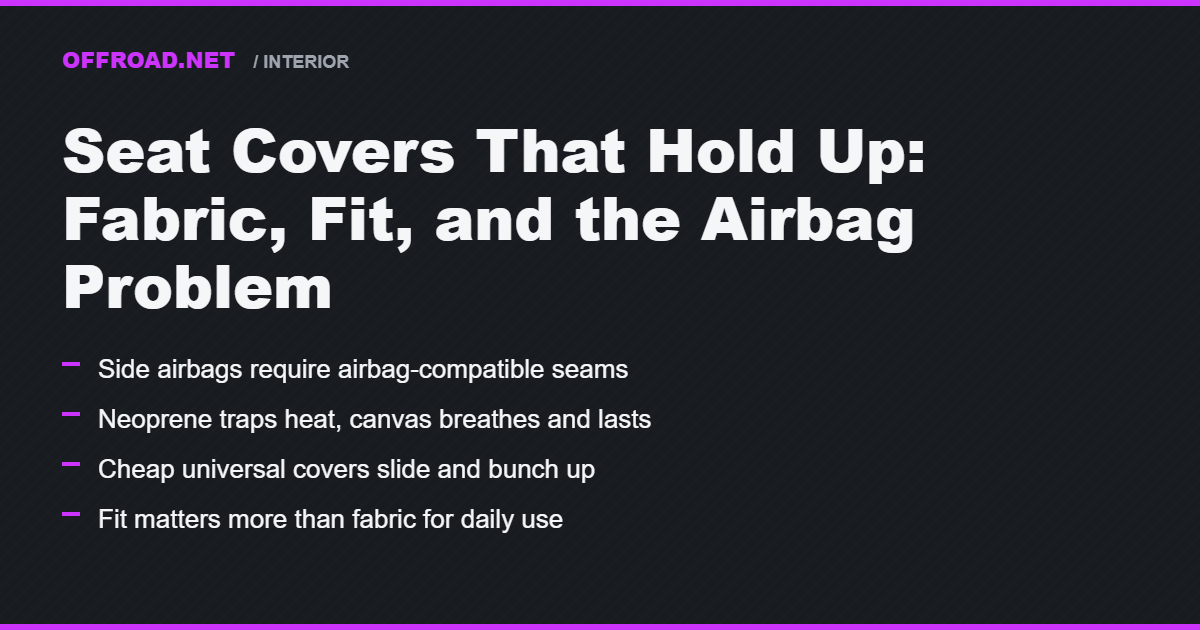 Seat Covers That Hold Up: Fabric, Fit, and the Airbag Problem