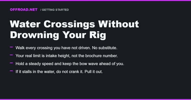 Water Crossings: How to Read Depth, Pick a Line, and Not Drown Your Rig