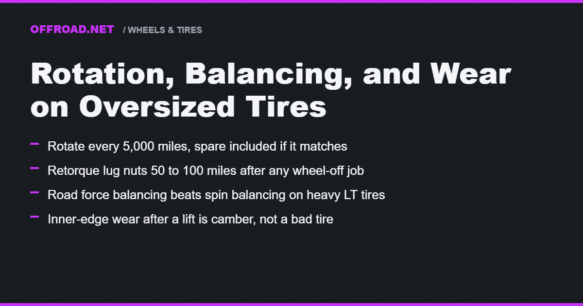 Rotation, Balancing, and Wear Patterns on Oversized Tires