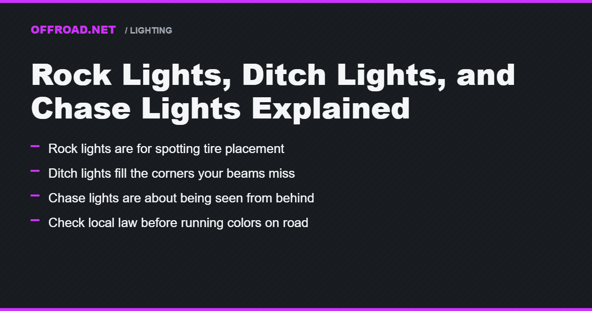 Rock Lights, Ditch Lights, and Chase Lights Explained