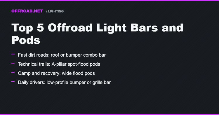 Top 5 Offroad Light Bars and Pods, Picked by Use Case