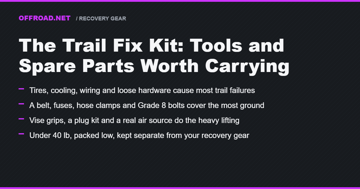 The Trail Fix Kit: Tools and Spare Parts Worth Carrying