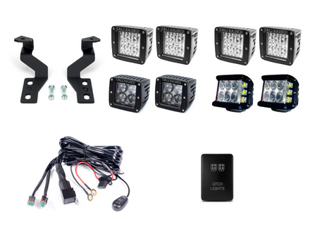 2014-2020 Toyota Tundra Low Profile Ditch Light Brackets/Combo - Cali Raised LED