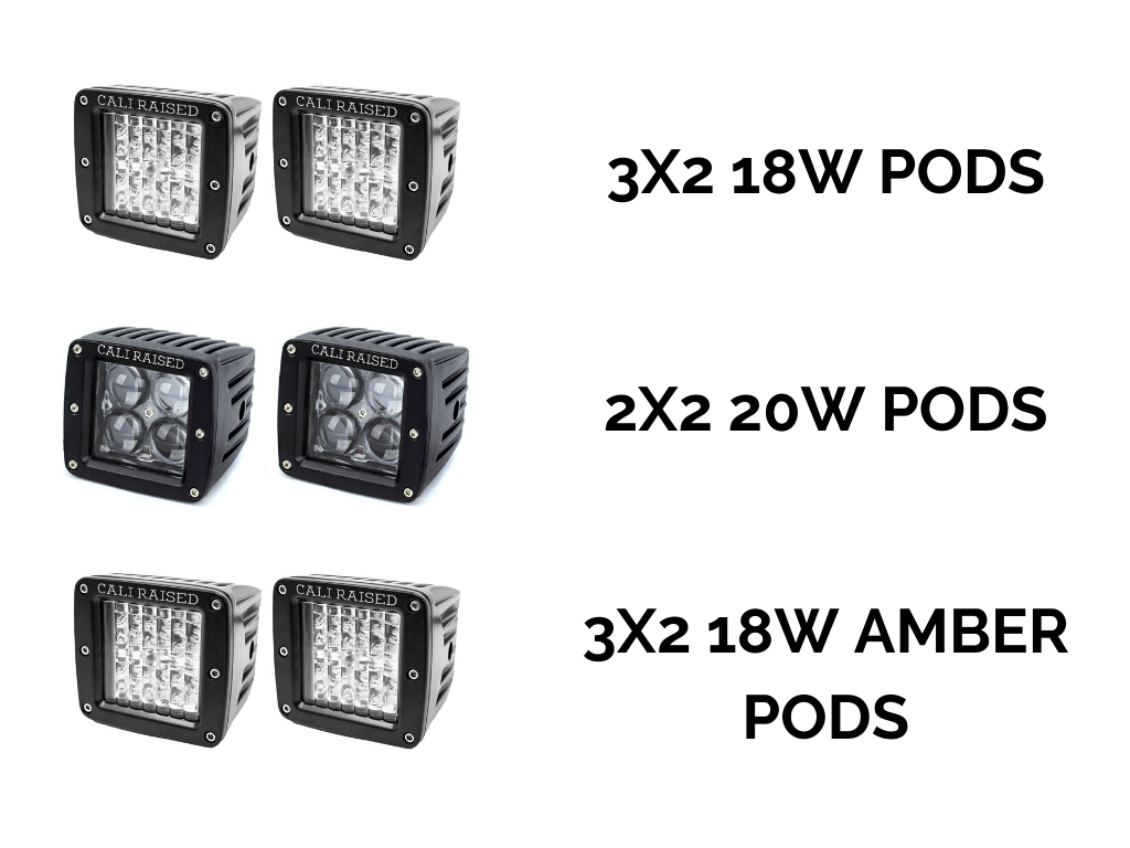2005-2011 Toyota Tacoma LED Fog Light Pod Replacements Brackets/Combo - Cali Raised LED