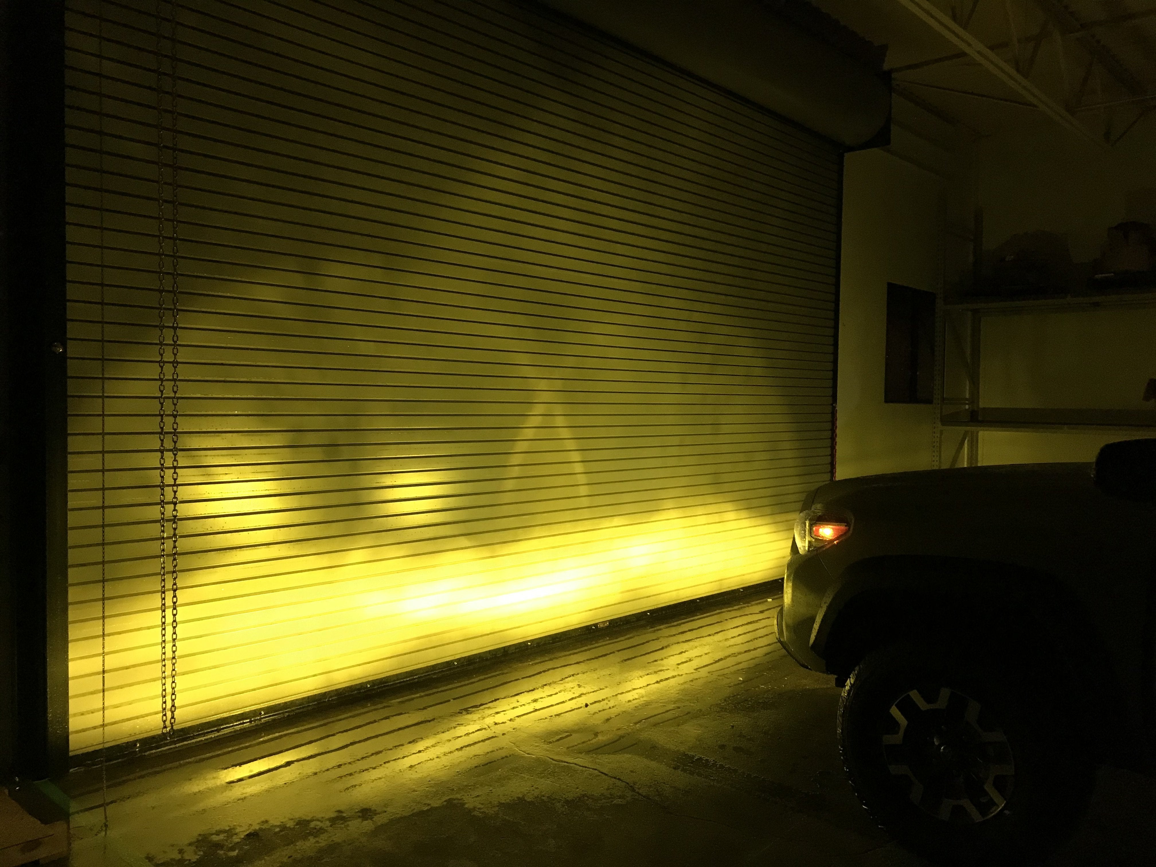Tri-Color Fog Light Replacement Bulbs shining Amber light - Cali Raised LED